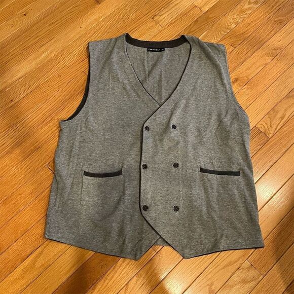 Paul Fredrick Men's Double Breasted Gray Vest XL Business Classic - Picture 1 of 5